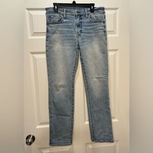 American Eagle Mens Next Level Flex‎ Light Wash Slim Straight Jeans  Size 33x34